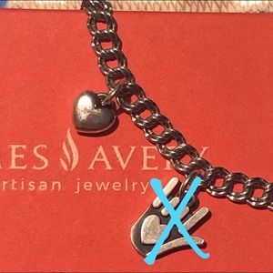James Avery Double curb bracelet & 1 JA charms
